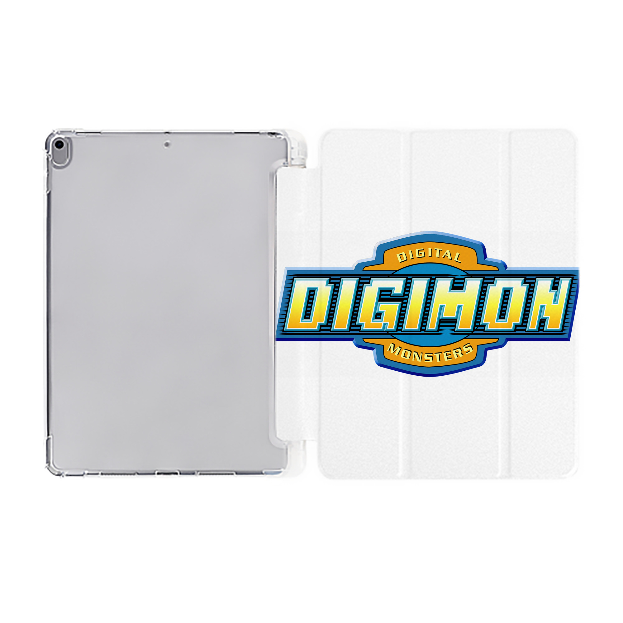 （画像用） Digimon デジタルモンスター/デジモン IPad ケース ペン収納付き 三つ折りスタンド PUレザー×シリコン 対応機種9.5/10.5/10.9インチ